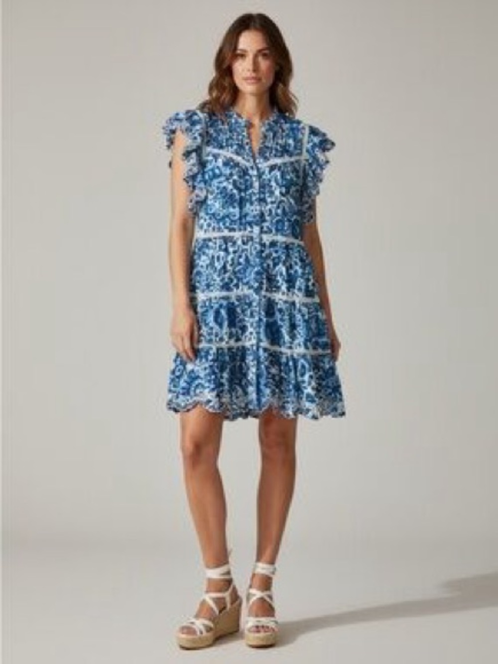 NWT House of Harlow 1960 Melba Blue Floral Dress
